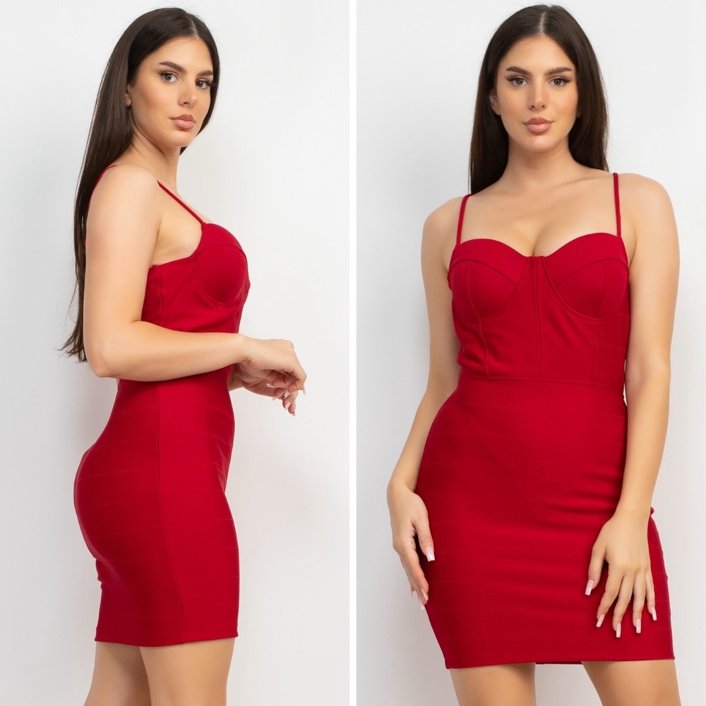 Elegant Red Bandage Dress - Picture 4 of 10